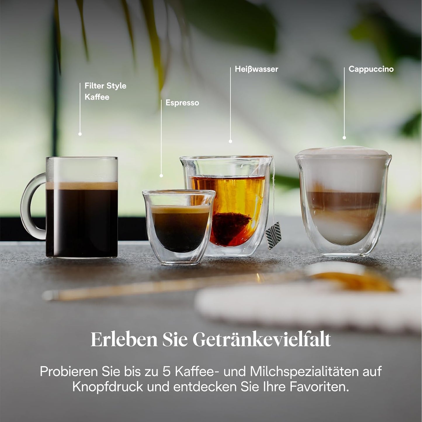 Kaffeevollautomat mit LatteCrema-Technik.4 One-Touch-Getränke,Soft-Touch-Bedienfeld.Schwarz.